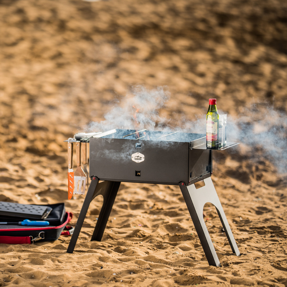 Portable Camping grill with sliding bbq skewers perfect for camping kebob Charcoal Kabab Shashlyk