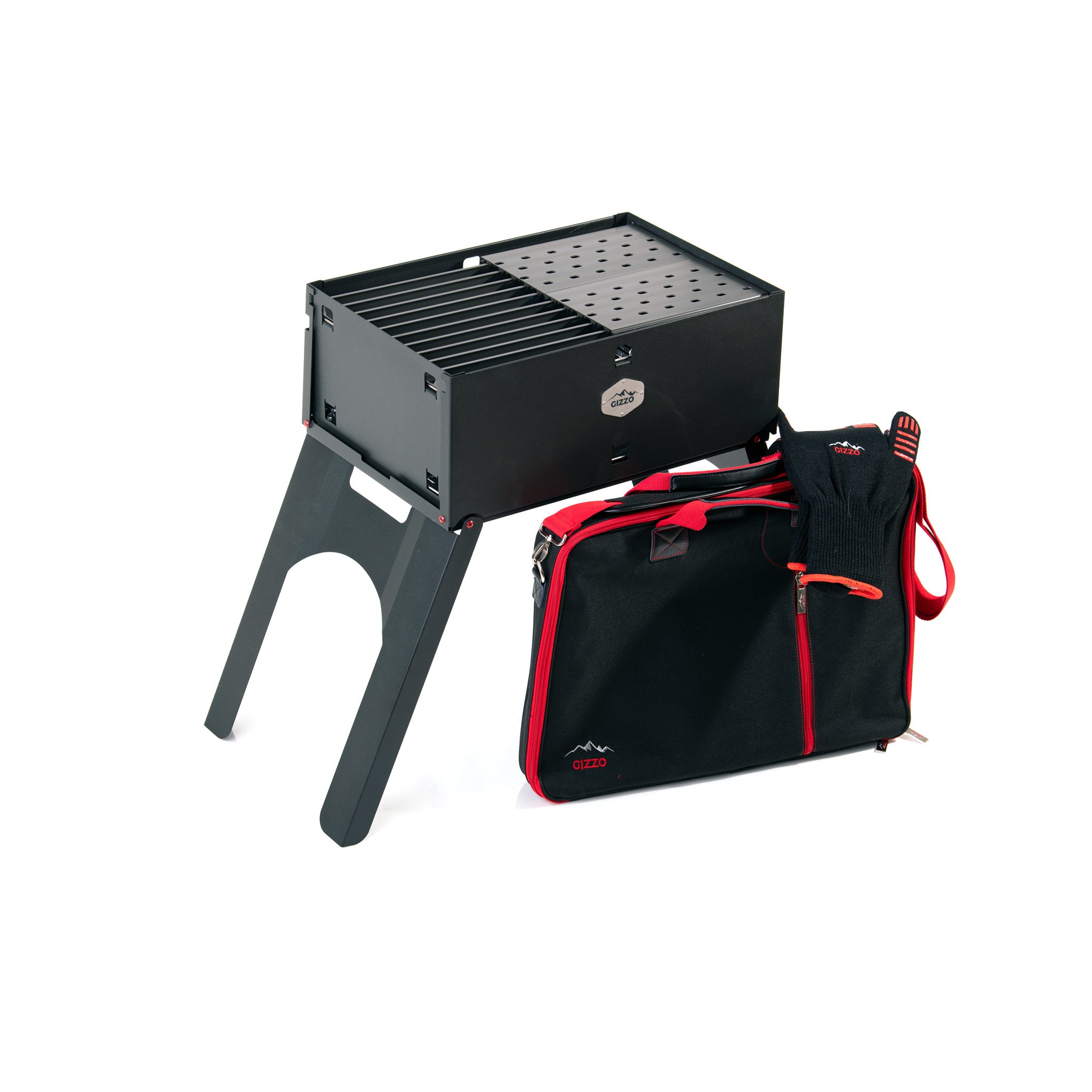 Portable grillgrate surface grill with bbq case