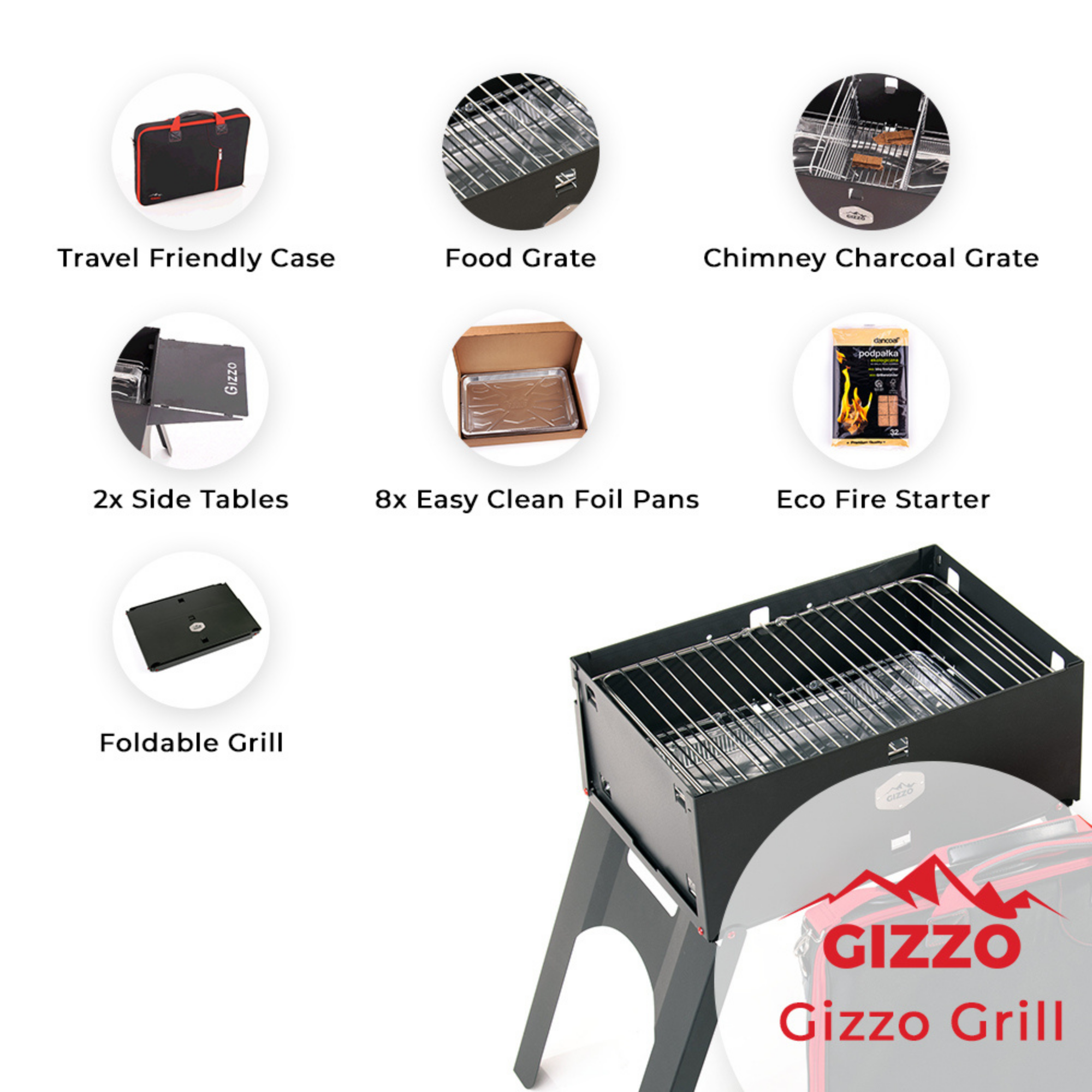 small portable grill with travel friendly case of laptop