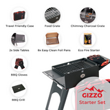 Load image into Gallery viewer, foldable charcoal grill folding with travel case bbq gloves side table easy clan start compact mobile mini small